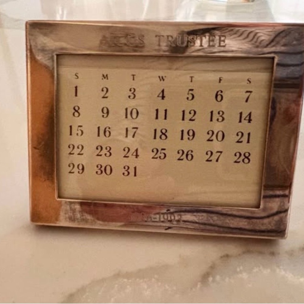 Tiffany & Co. Sterling Silver Monogramed Perpetual Calendar